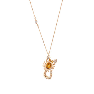 SCORPIO GOLD DIAMOND CITRINE NECKLACE