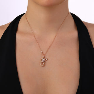 SCORPIO GOLD COGNAC DIAMOND MORGANITE NECKLACE