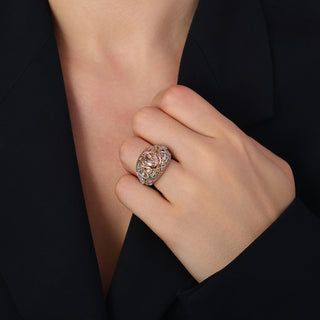 ARTEMIS 18K GOLD DIAMOND MORGANITE RING