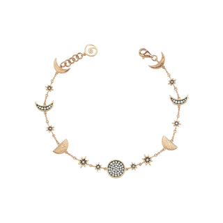 CRESCENT GOLD DIAMOND SMALL BRACELET - Main Image