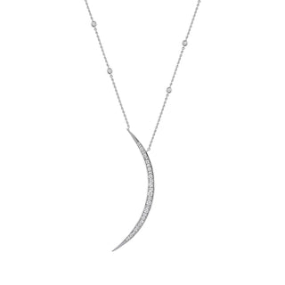 CRESCENT 18K BAGUETTE DIAMOND NECKLACE