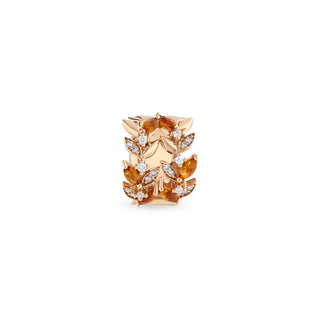 WHEAT GOLD DIAMOND CITRINE EAR CUFF