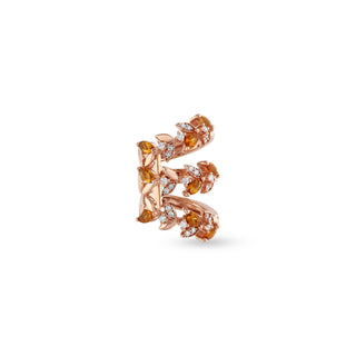 WHEAT GOLD DIAMOND CITRINE EAR CUFF