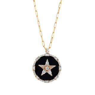 SIRIUS STAR DIAMOND 18K ONIX NECKLACE