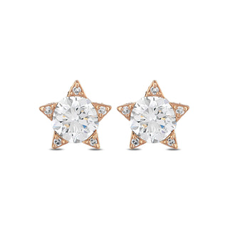 SIRIUS STAR GOLD DIAMOND SOLITARE EARRING