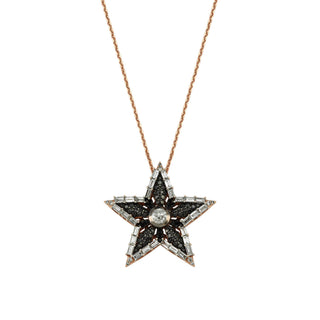 SIRIUS STAR GOLD BLACK DIAMOND NECKLACE | BESLIYKBSPGKL-GOLD