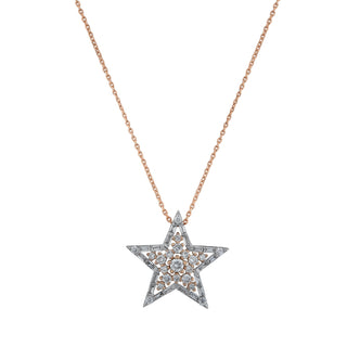 SIRIUS STAR GOLD BAGUETTE DIAMOND MEDIUM NECKLACE