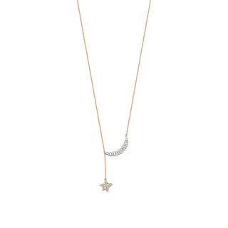 THE MOON AND THE STAR GOLD DIAMOND NECKLACE | BESLIYZBAYFPGKL-GOLD