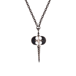 AXE SILVER BLACK DIAMOND STATEMENT PENDANT