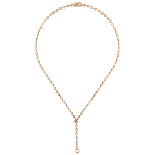 HONEYCOMB GOLD DIAMOND PERIDOT LARIAT NECKLACE