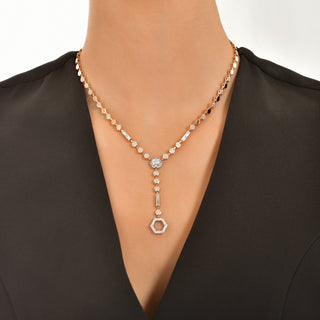 CYBELE GOLD DIAMOND LARIAT NECKLACE