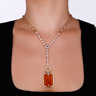 CYBELE GOLD DIAMOND LARIAT NECKLACE