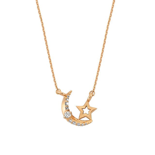 THE MOON AND THE STAR GOLD DIAMOND NECKLACE