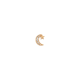 THE MOON AND THE STAR GOLD DIAMOND EARRING