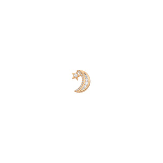 THE MOON AND THE STAR GOLD DIAMOND EARRING