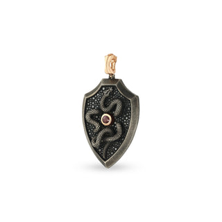 KUNDALINI GOLD BLACK DIAMOND RUBY PENDANT