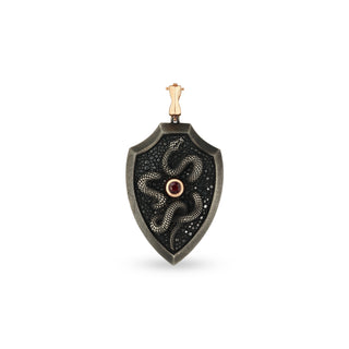 KUNDALINI GOLD BLACK DIAMOND RUBY PENDANT