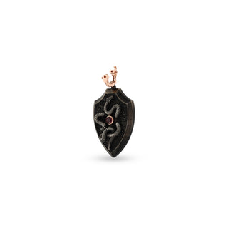 KUNDALINI GOLD & SILVER BLACK DIAMOND RUBY PENDANT
