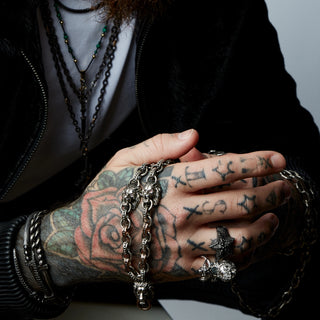 SWORD SILVER BLACK DIAMOND CHAIN BRACELET