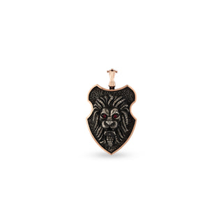 LION GOLD & SILVER COGNAC DIAMOND RUBY PENDANT