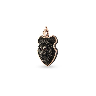 LION GOLD & SILVER COGNAC DIAMOND RUBY PENDANT
