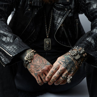 KALI GOLD & SILVER BLACK DIAMOND PENDANT