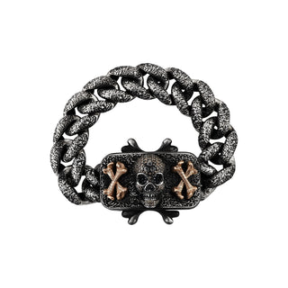 KALI GOLD COGNAC BLACK DIAMOND CHAIN BRACELET