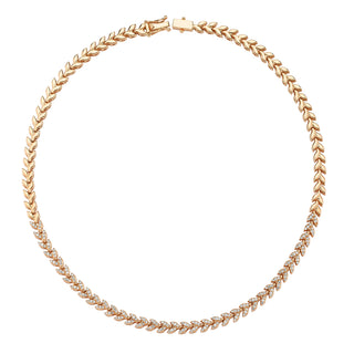 WHEAT GOLD DIAMOND CHOKER