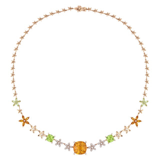 APPLE SEED TARA GOLD DIAMOND CITRINE PERIDOT CHOKER