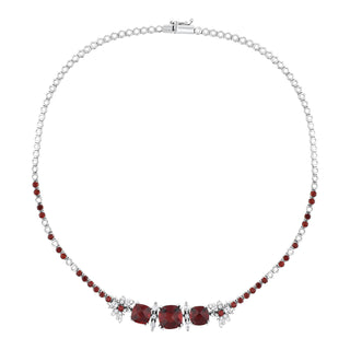 QUEEN BEE ARINNA 18K GOLD GARNET DIAMOND CHOKER
