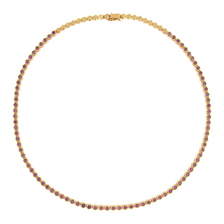 HONEYCOMB GOLD PINK SAPPHIRE CHOKER