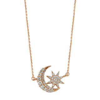 THE MOON AND THE NORTH STAR GOLD DIAMOND NECKLACE