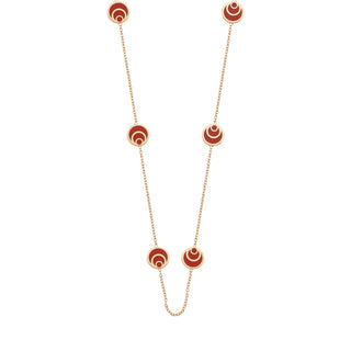 CINTEMANI RED ENAMEL GOLD NECKLACE