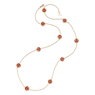 CINTEMANI RED ENAMEL GOLD NECKLACE