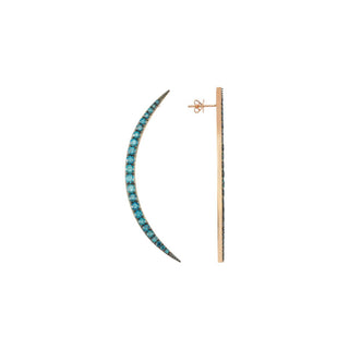 CRESCENT BLUE DIAMOND EARRING Bee Goddess