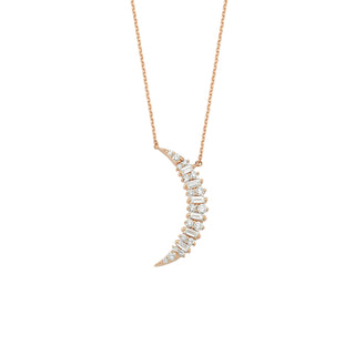 CRESCENT GOLD DIAMOND NECKLACE Bee Goddess