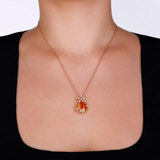 APPLE SEED TARA 18K GOLD DIAMOND CITRINE NECKLACE