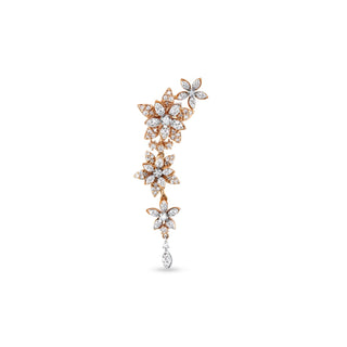 APPLE SEED BLOSSOM 18K PAVÊ GOLD DIAMOND SINGLE EARRING