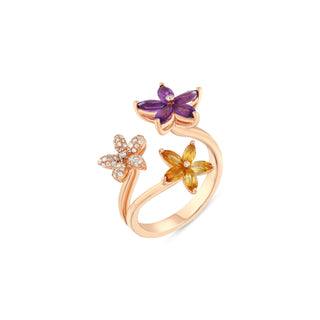 APPLE SEED GOLD DIAMOND RING