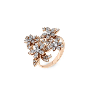 APPLE SEED BLOSSOM GOLD DIAMOND RING