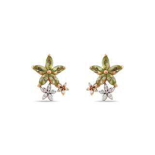 APPLE SEED GOLD DIAMOND EARRING