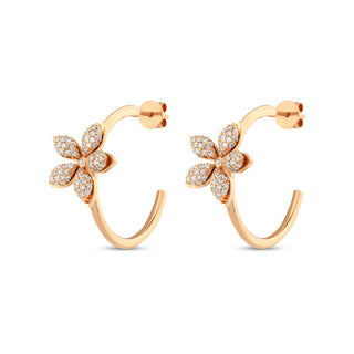 APPLE SEED HOOP M GOLD DIAMOND EARRING