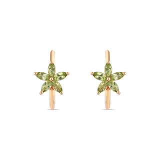 APPLE SEED GOLD PERIDOT EARRING