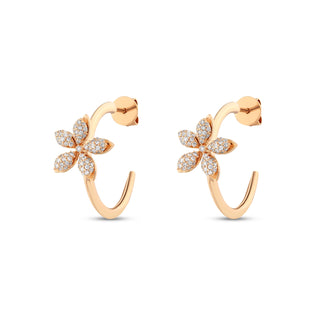 APPLE SEED HOOP S GOLD DIAMOND EARRING