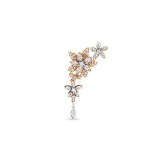 APPLE SEED BLOSSOM PAVÊ GOLD DIAMOND SINGLE EARRING