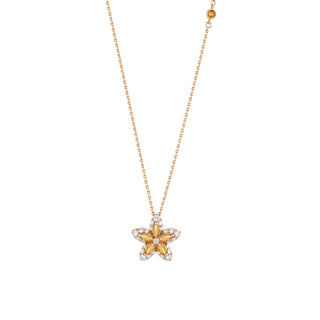 APPLE SEED POMANO GOLD DIAMOND CITRINE NECKLACE