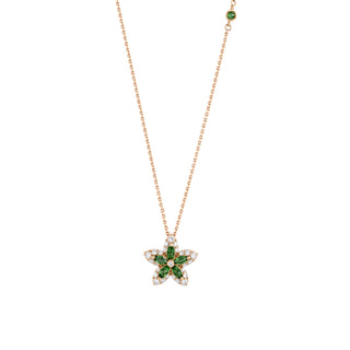 APPLE SEED POMANO GOLD DIAMOND EMERALD NECKLACE