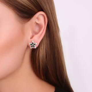 APPLE SEED POMANO GOLD DIAMOND EMERALD SINGLE EARRING