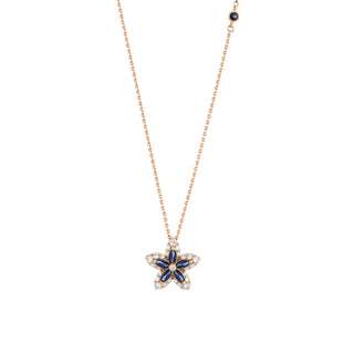 APPLE SEED POMANO GOLD DIAMOND SAPPHIRE NECKLACE
