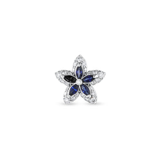 APPLE SEED POMANO GOLD DIAMOND SAPPHIRE SINGLE EARRING